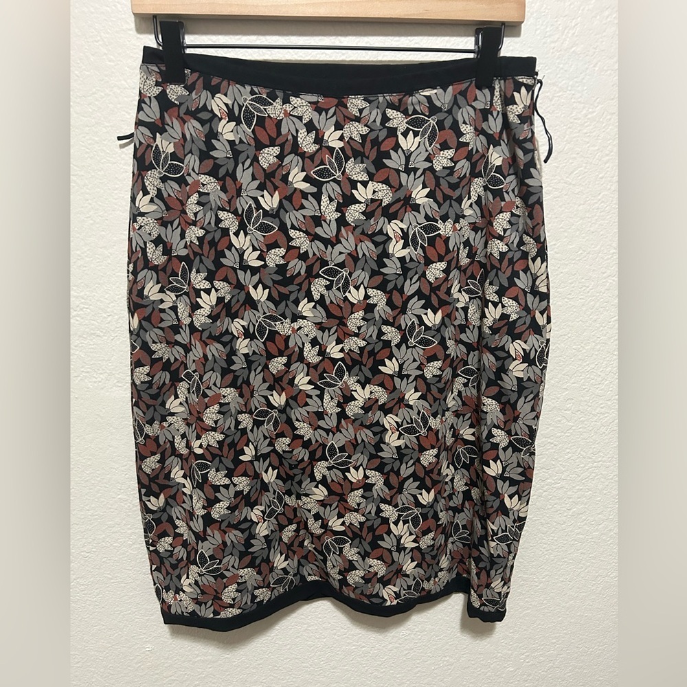Gudrun Sjödén Reversible Cotton Skirt Medium Black Floral Scandinavian Style - Picture 4 of 6